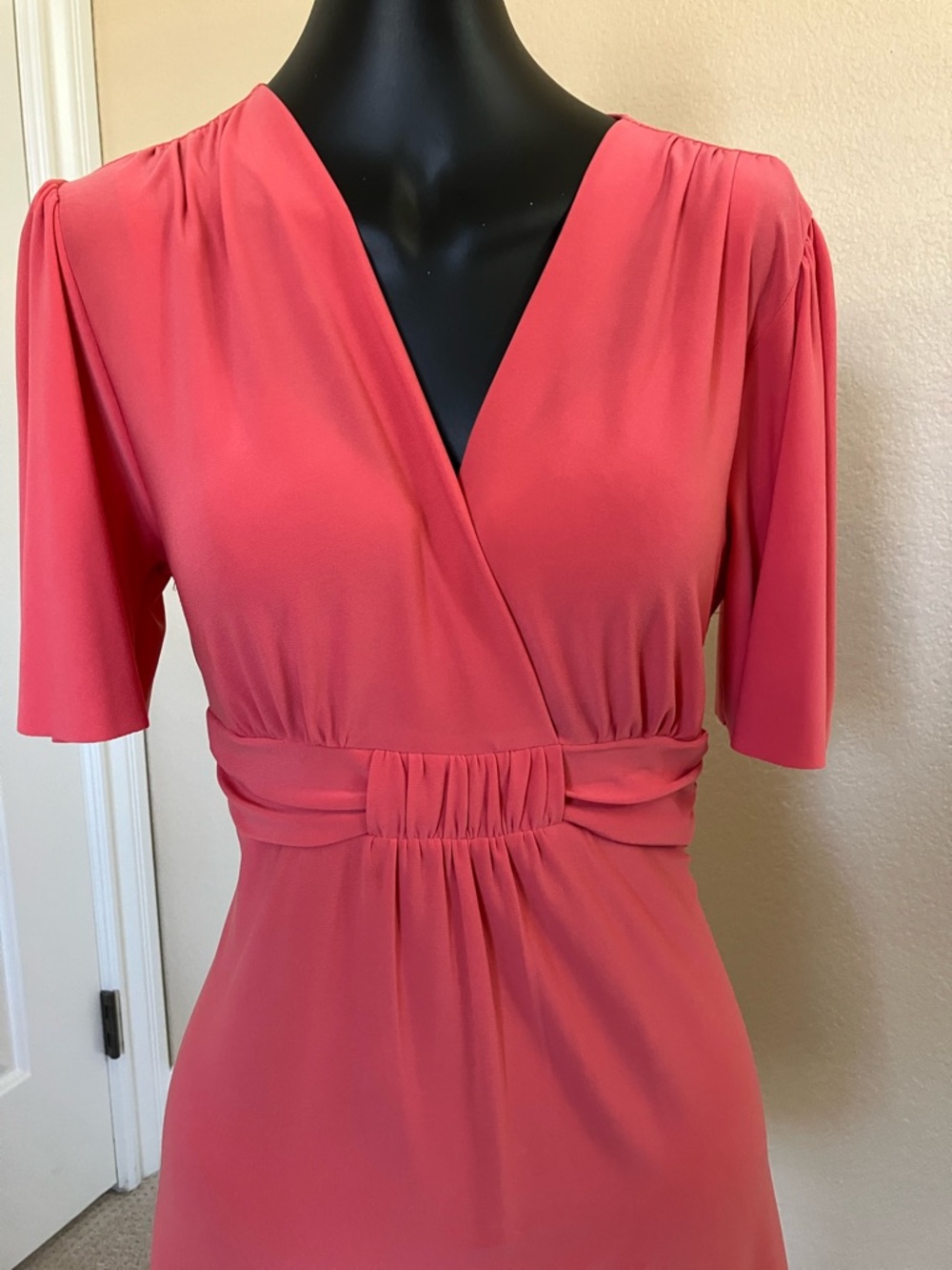 Coral v-neck top